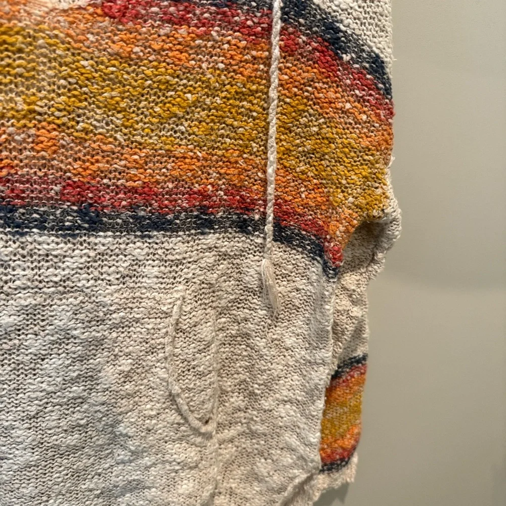 Rip Curl Gray Multicolor Stripe V-Neck Hoodie - Picture 3 of 5